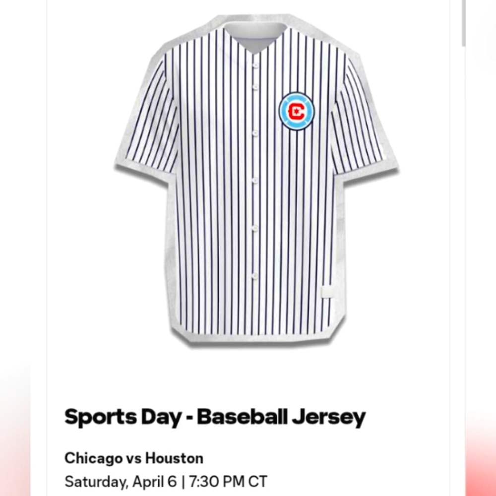 Chicago Fire FC "Sports Day" Baseball Jersey SGA 4/6/24 Size XL & M
